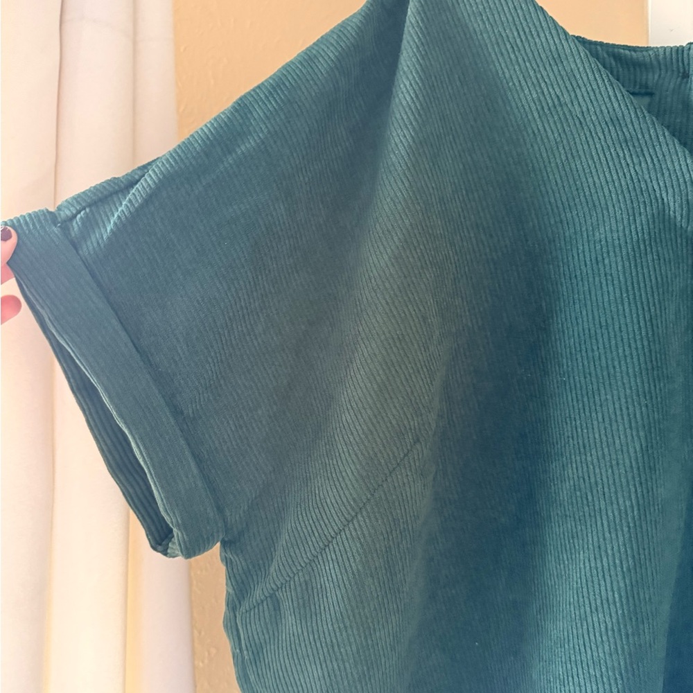 Madewell Teal V-Neck Blouse - Picture 2 of 4